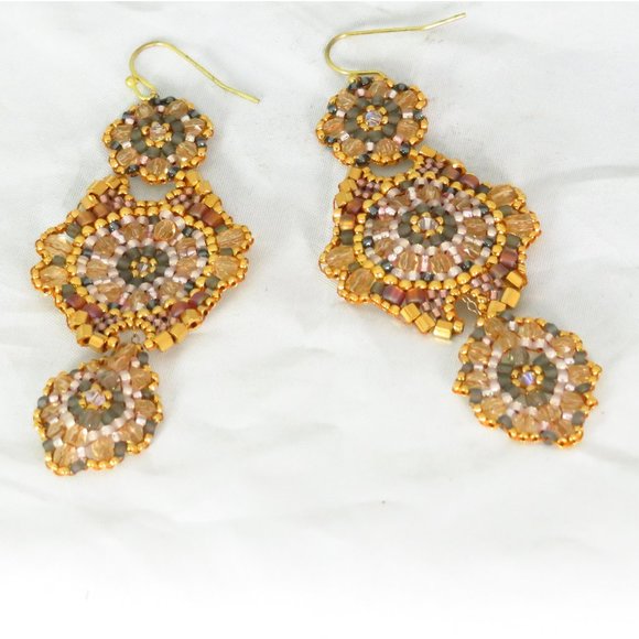 Vintage style 24k gold earrings - Picture 3 of 4